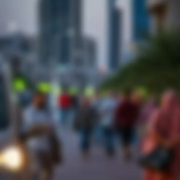 Vibrant community life surrounding Reem Tower