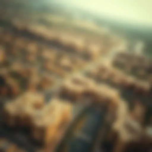 Aerial view of Arjan showcasing residential developments