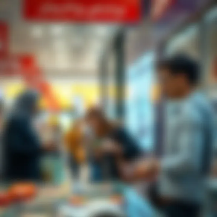 Engagement in Budget-Friendly Shopping Customers exploring products in an affordable retail environment