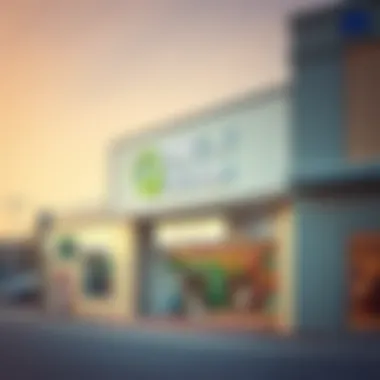Facade of a One Dirham Retail Outlet Exterior view of a popular one dirham shop in Dubai