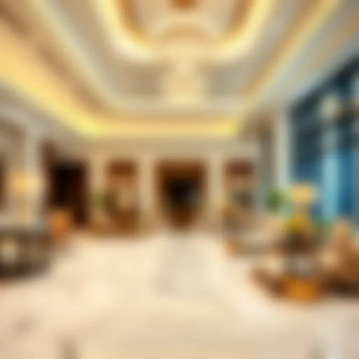 Elegant Lobby Interior of Khorfakkan Hotel Luxurious lobby interior featuring elegant design and furnishings