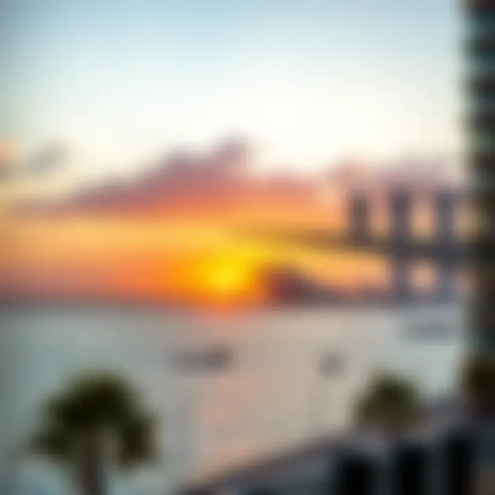 Breathtaking Sunset Over Palm Jumeirah Breathtaking sunset view over the Palm Jumeirah skyline.