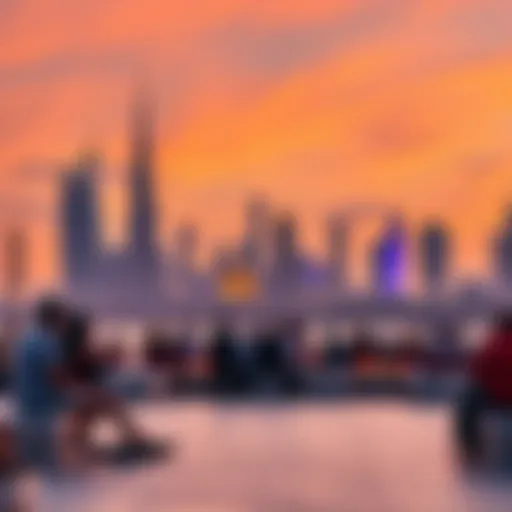 A scenic view of the UAE skyline during a public holiday celebration