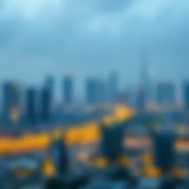 Dubai Skyline and Uber Homes A panoramic view of Dubai skyline highlighting Uber Homes locations.