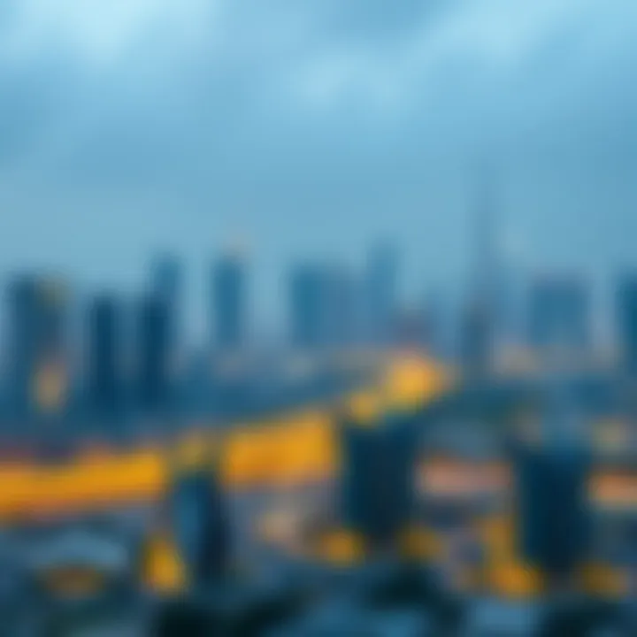 Dubai Skyline and Uber Homes A panoramic view of Dubai skyline highlighting Uber Homes locations.