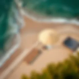 Aerial view of a serene beach setting
