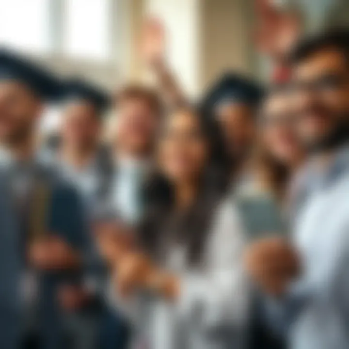 Celebrating Academic Success Diverse group of students celebrating academic achievements