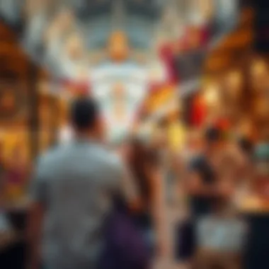 Shoppers enjoying the unique market experience at Global Village Dubai