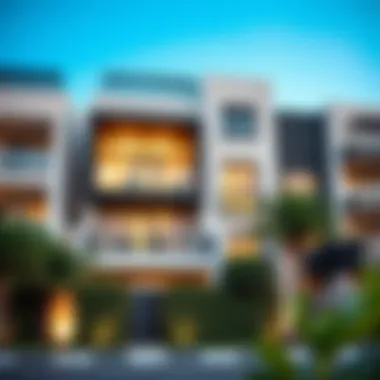 Modern Apartment Exterior in Dubai A modern apartment exterior in Dubai
