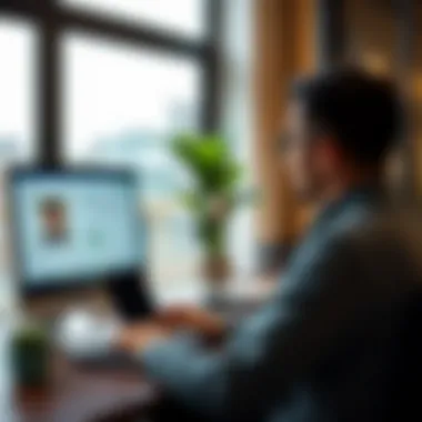 Online Visa Inquiry Made Easy A person using a computer for visa inquiries