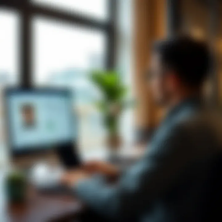 Online Visa Inquiry Made Easy A person using a computer for visa inquiries