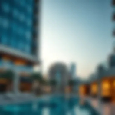 Architectural details of modern Dubai properties