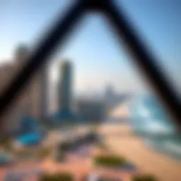 Panoramic view of JBR Beach with skyscrapers