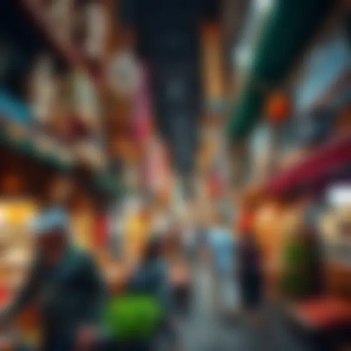 Vibrant Marketplace: The Heartbeat of Karama's Furniture Scene A bustling market scene depicting dynamic retail activity