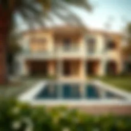 Luxury villa in Dubai with lush gardens