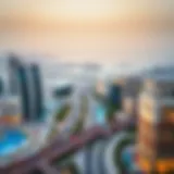 A panoramic view of Madinat Zayed showcasing its urban landscape