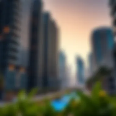 Contemporary Apartments in Dubai Modern apartment building in Dubai skyline