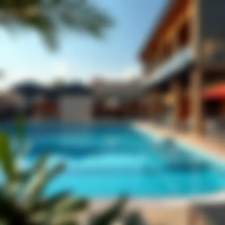 Exclusive Amenities of Montgomerie Dubai Community amenities at Montgomerie Dubai including a swimming pool and leisure facilities.