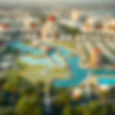 A map highlighting the key amenities available in International City
