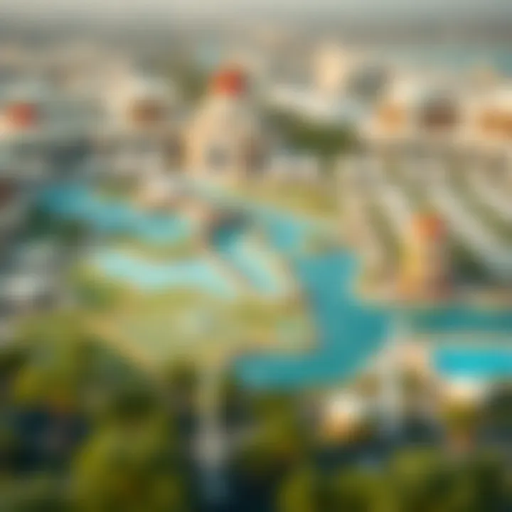 A map highlighting the key amenities available in International City