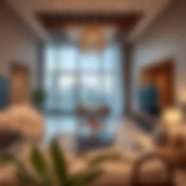 Interior of a modern apartment in Nakheel Discovery Gardens, highlighting spacious living areas