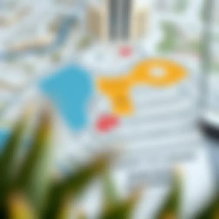 A map of Nakheel Discovery Gardens indicating property types and rental zones