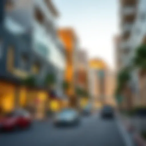 Vibrant street view of Al Quoz showcasing modern architecture