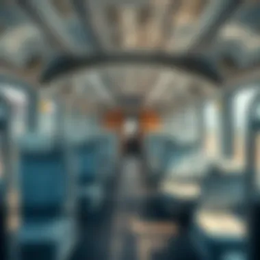 Comfortable Train Interiors for Travelers Interior of a modern train showcasing comfortable seating