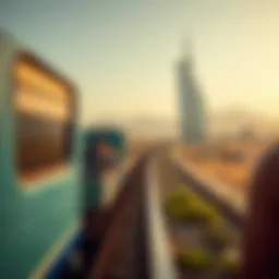 Scenic view of the train route between Abu Dhabi and Dubai