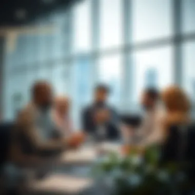 Expatriates Engaged in Visa Discussions Expatriates discussing visa issues in a modern office