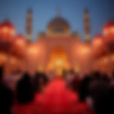 Unity in Faith: Community Prayers Prayer gathering at a mosque during Ramadan