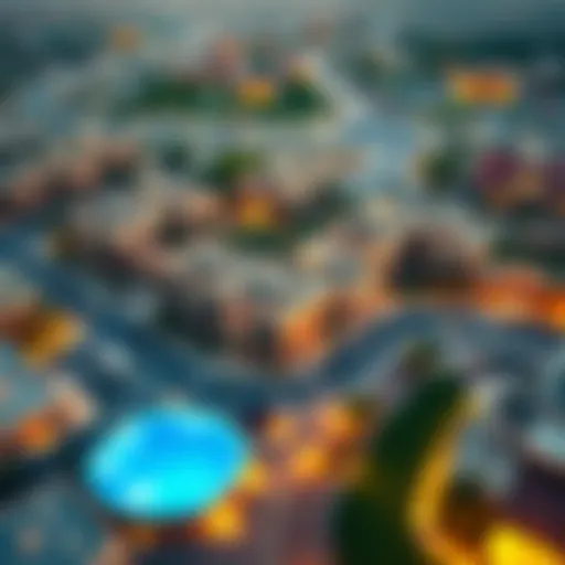 Aerial view of Al Quoz Al Khail Gate showcasing rental properties