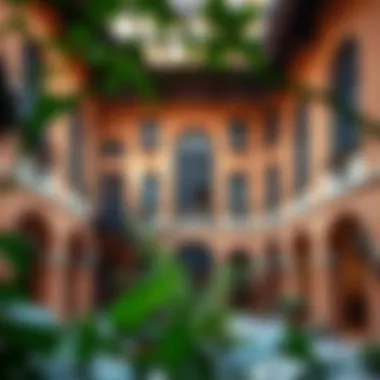 Historical Evolution of Courtyards Historical evolution of courtyards depicted through various architectural styles.