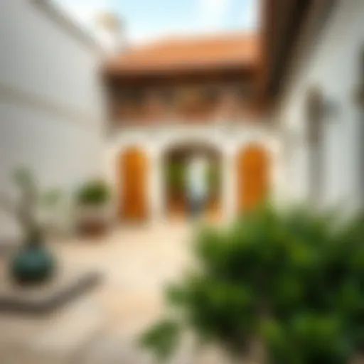 Traditional Courtyard Design A beautifully designed courtyard showcasing traditional architectural elements.