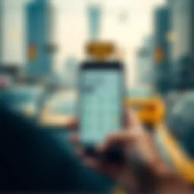 Smartphone displaying a taxi app interface with location services