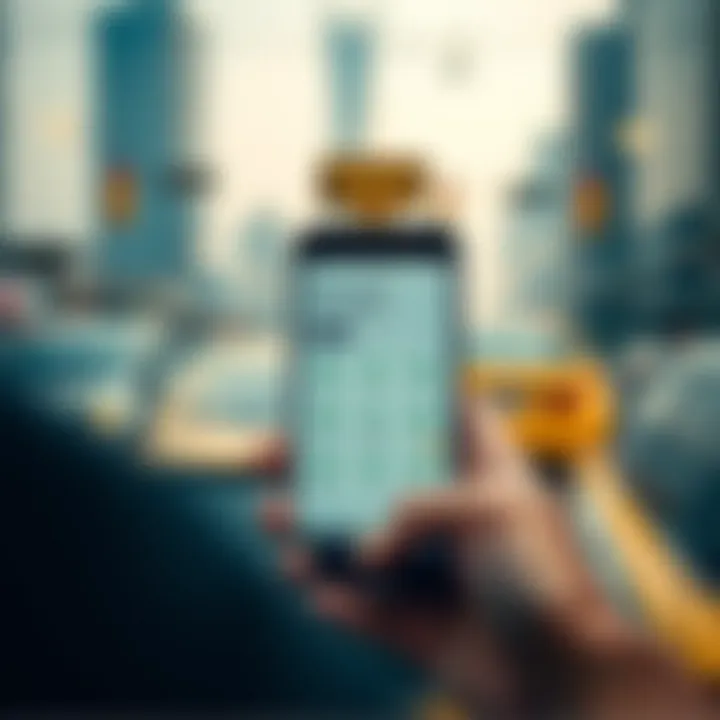 Smartphone displaying a taxi app interface with location services