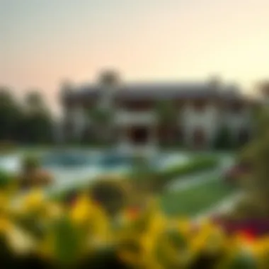 Breathtaking Landscaping of The Mansion Dubai Gorgeous outdoor landscaping surrounding The Mansion Dubai