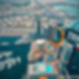 Aerial view showcasing the stunning skyline of TNS Dubai Marina