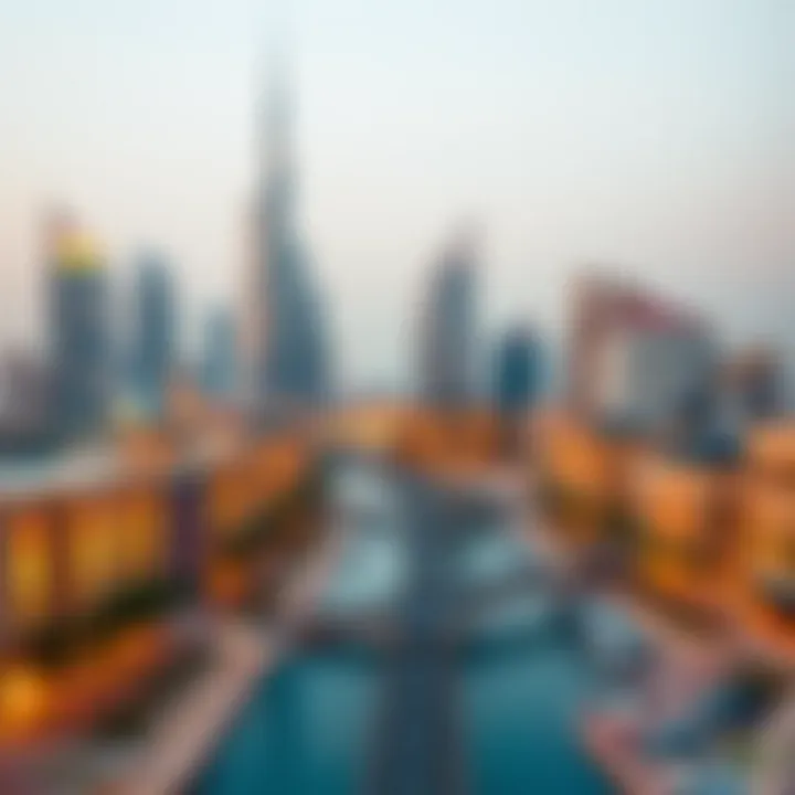 Dubai skyline with auction details