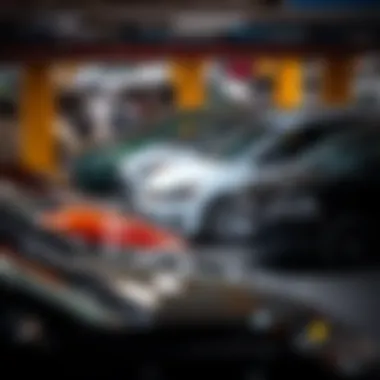 Variety of Vehicles in Paid Parking Diverse vehicles parked in a paid parking area