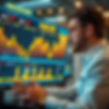 Analyzing Gold Market Trends A financial analyst reviewing gold market trends on a digital screen.