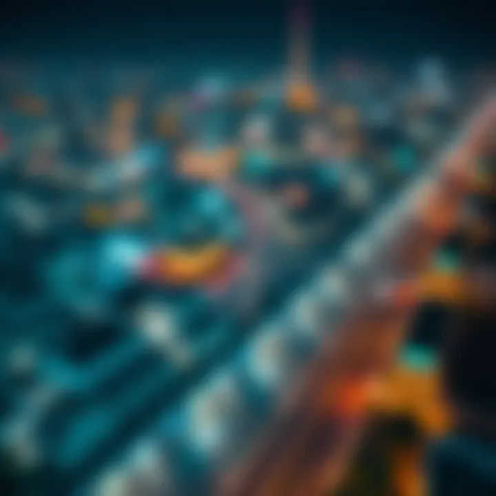 Aerial View of Metro Lines in Dubai An aerial view of Dubai city highlighting the metro lines