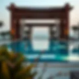 Luxurious view of the Wafi Pool at sunset