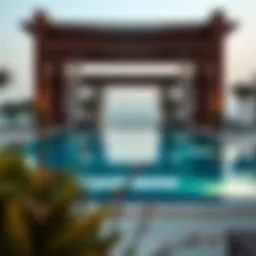 Luxurious view of the Wafi Pool at sunset