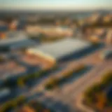 Aerial view of a warehouse facility in the Bay Area