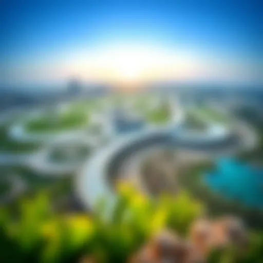A panoramic view of Yas Cycling Track showcasing its smooth pathways and scenic surroundings.